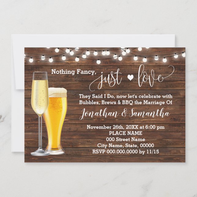 Invitación de Elopement Country Nothing Fancy Just (Anverso)