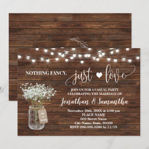Invitación de Elopement Country Nothing Fancy Just