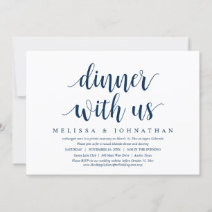 Invitación de Elopement de Boda, Cena con los reci