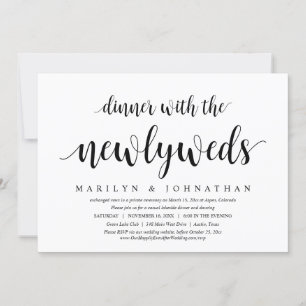 Invitación de Elopement de Boda, Cena con los reci
