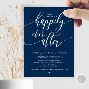 Invitación de Elopement de Boda, Fiesta de Felices