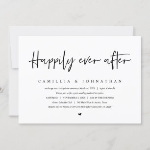 Invitación de Elopement de Boda, Fiesta Feliz para