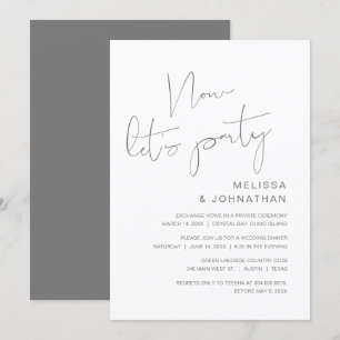 Invitación de Elopement de Boda Moderna, Ahora Vam