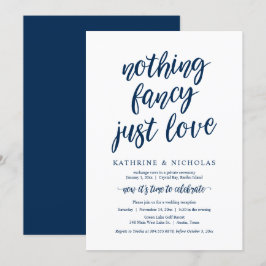 Invitación de Elopement de Boda, Nada Lujoso, Solo