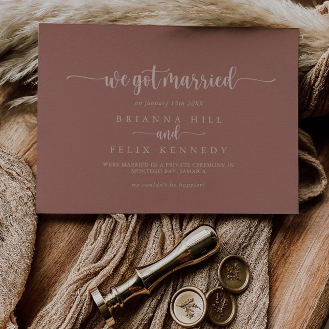 Invitación de Elopement de Calligraphy Terracotta (Subido por el creador)
