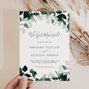 Invitación de Elopement de Emerald Greenery