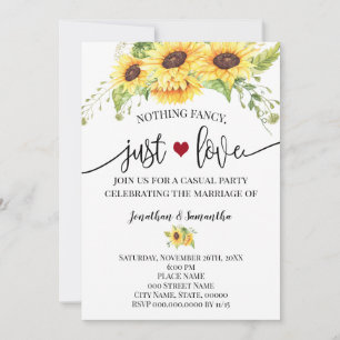 Invitación de Elopement de Girasol Nada Lujoso Sol