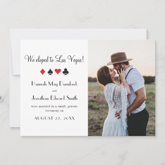 Invitación de Elopement de Las Vegas Red Black (Anverso)