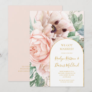 Invitación de Elopement de Rubor Floral Garden Pas