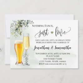 Invitación de Elopement de Verdeo Sin Adornos Solo