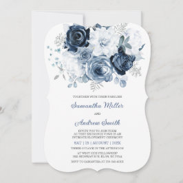 Invitación de Elopement Floral Azul Polvoriento Im