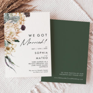 Invitación de Elopement Floral Blanca