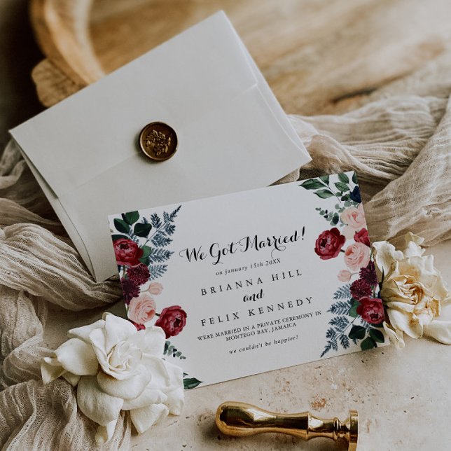 Invitación de Elopement Floral de la Marina Rosa d (Subido por el creador)