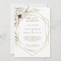Invitación de Elopement Geométrico Eucalyptus Gold