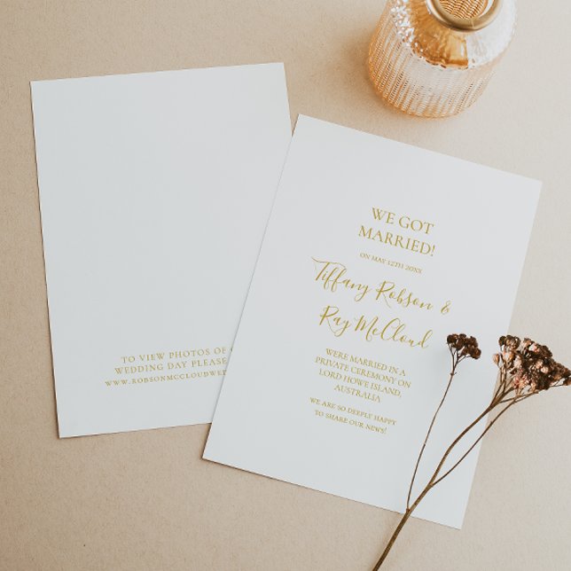 Invitación de Elopement Gold Elegant Simple (Subido por el creador)
