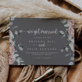 Invitación de Elopement Gris Rosa Classic