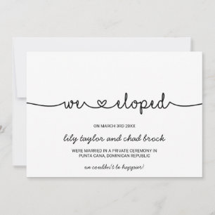 Invitación de Elopement Love Hearts