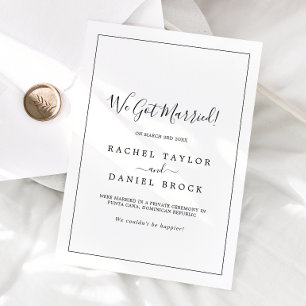 Invitación de Elopement minimalista