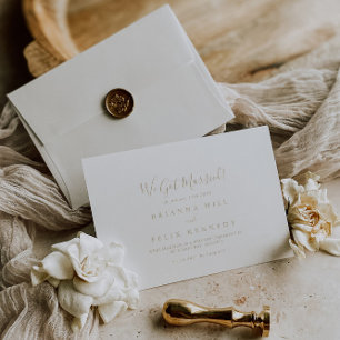 Invitación de Elopement Minimalista Simple Gold