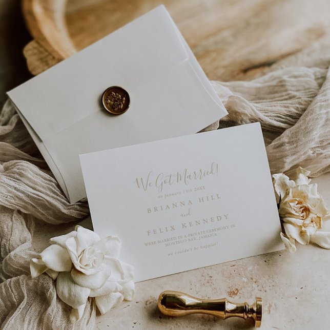 Invitación de Elopement Minimalista Simple Gold (Subido por el creador)
