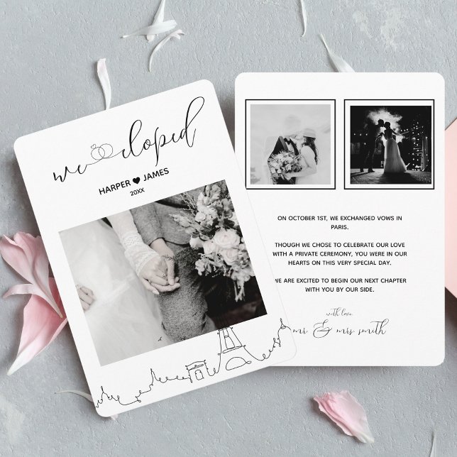 Invitación de Elopement moderna | París de destino (Subido por el creador)