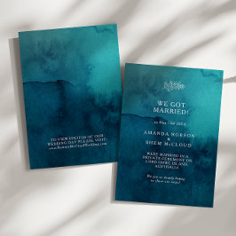 Invitación de Elopement Moody Ocean Watercolor