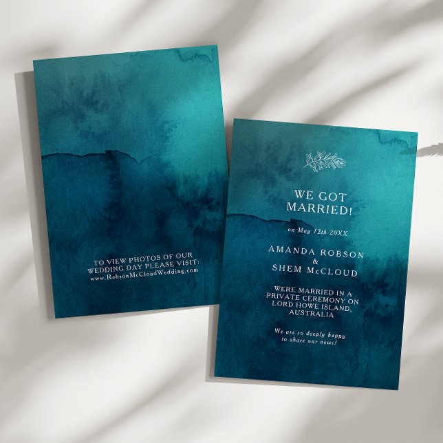 Invitación de Elopement Moody Ocean Watercolor (Subido por el creador)