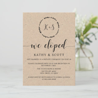 Invitación de Elopement, nos fugamos