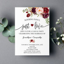 Invitación de Elopement Nothing Fancy Just Love Ma