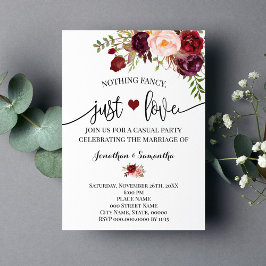 Invitación de Elopement Nothing Fancy Just Love Ma
