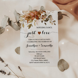 Invitación de Elopement Otoño Nada Lujoso Solo Amo