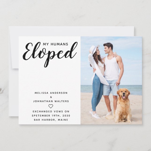 Invitación de Elopement personalizado Boda de Perr (Anverso)