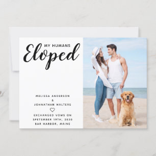 Invitación de Elopement personalizado Boda de Perr
