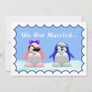 Invitación de Elopement Pingüino