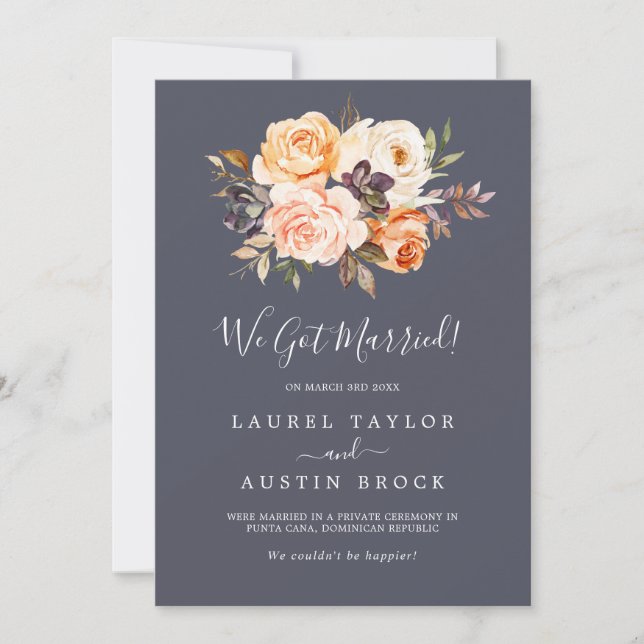 Invitación de Elopement Purple Elopement de Rustic (Anverso)