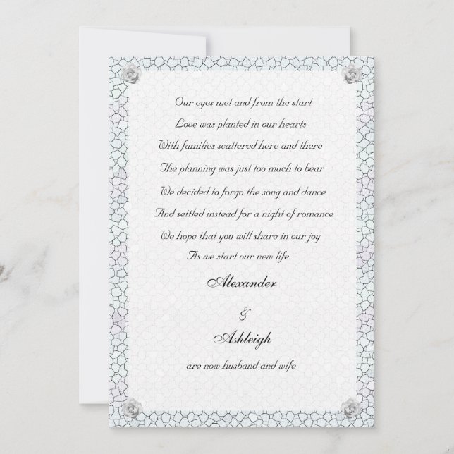 Invitación de Elopement Rosa Mosaic (Anverso)