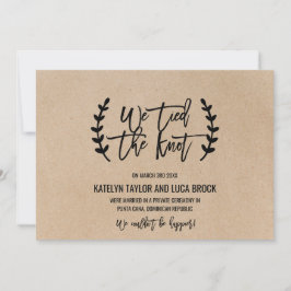 Invitación de Elopement Rústica Moda Faux Kraft