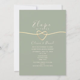 Invitación de Elopement y Recepción Verde Salvia