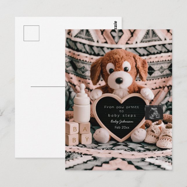 Invitación de embarazo adorable y abundante (Anverso / Reverso)