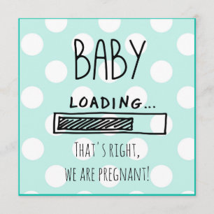 Invitación De Embarazo Azul Y Blanco