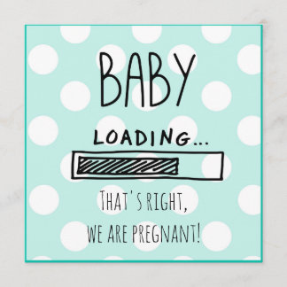 Invitación De Embarazo Azul Y Blanco