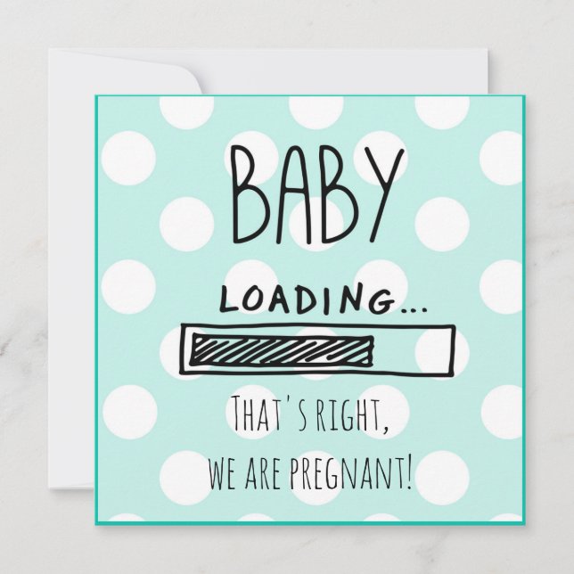 Invitación De Embarazo Azul Y Blanco (Anverso)