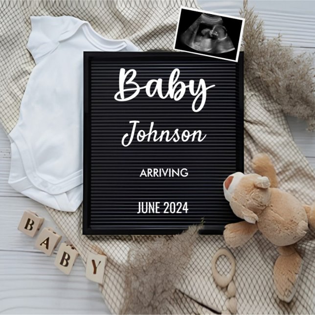 Invitación de embarazo | Bebé de mesa de carta ele (Pregnancy Announcement)