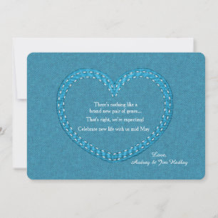 Invitación de embarazo cardíaco de Blue Jeans
