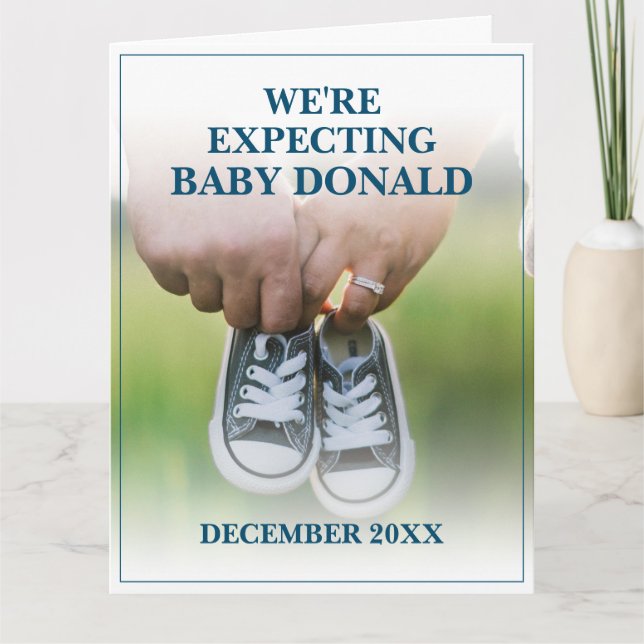 Invitación de embarazo con zapatos para bebé (Anverso)