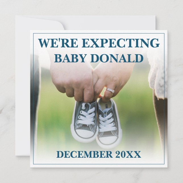 Invitación de embarazo con zapatos para bebé (Anverso)
