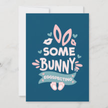 Invitación de embarazo Conejo de Pascua