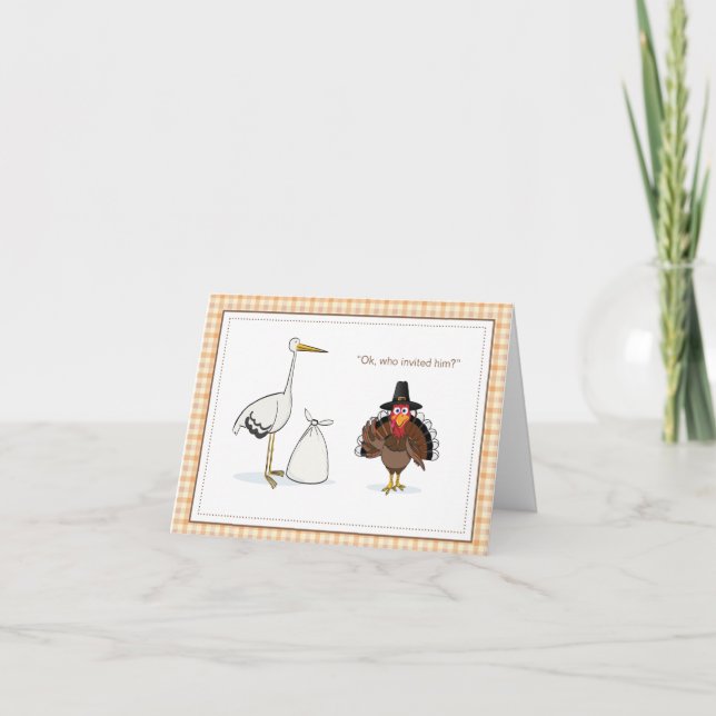 Invitación de embarazo de Acción de Gracias (Anverso)