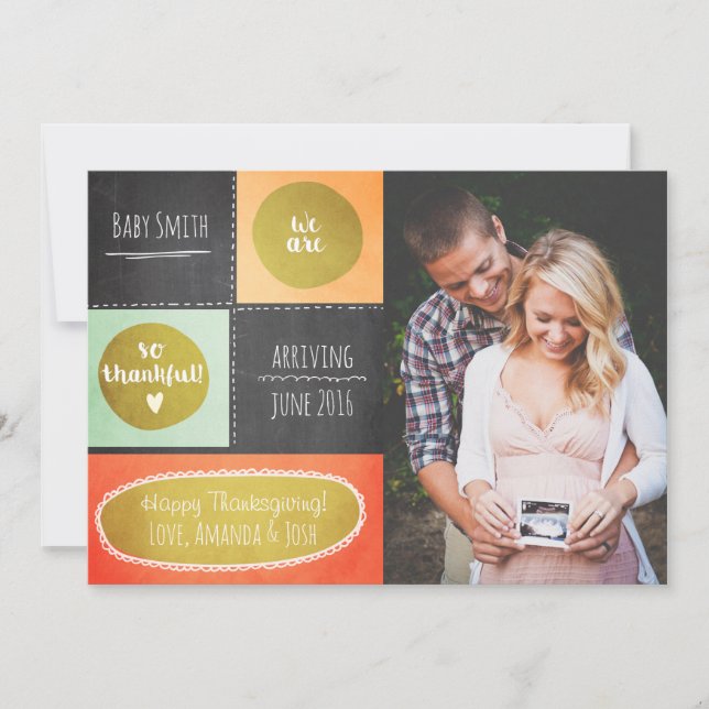 Invitación de embarazo de Acción de Gracias Chalk  (Anverso)