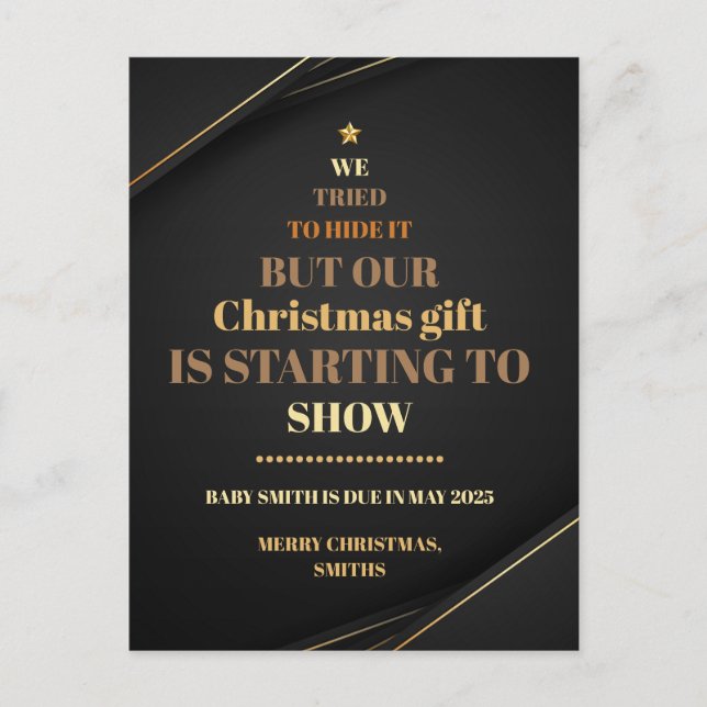 Invitación de embarazo de árbol de Navidad (Anverso)